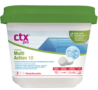 CTX 393SB Multiaction 10 boric free long lasting chlorine tablets for swimming pool, 4kg
