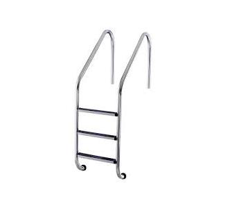 AtecPool stainless-steel overflow ladder for inground pools, 2 steps, AISI-304