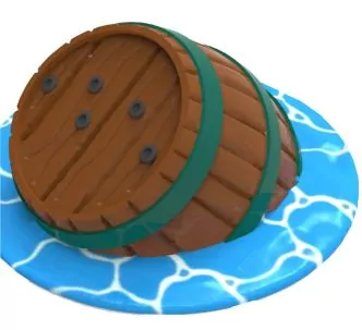 Polgun animation for kid’s splash zone Half Barrel