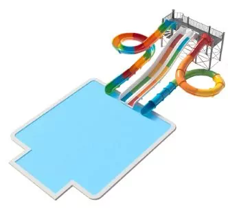 Compact slide, Multislide 2 lanes, Aquatube water slides