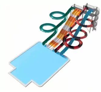 Polgun Body slide, Multislide 3 lanes, Combination Aquatube, Freefall water slides
