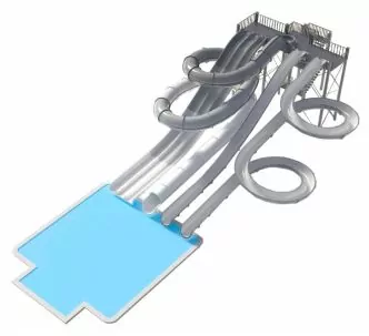 Polgun Multislide 3 lanes, Black hole, Freefall, Body slide water slides