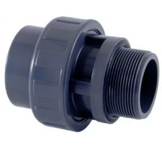 Cepex PVC-U union with O-ring, male thread 63 mm x 2''