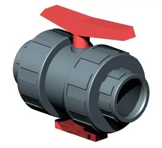 Cepex PVC-U true union ball valve with seating joints PFTE, 75 mm