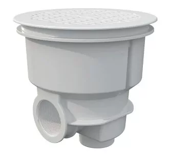 AstralPool Norm main drain for concrete pool, flat grating, White