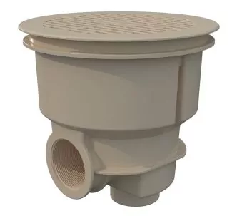 AstralPool Norm main drain for concrete pool, flat grating, Beige