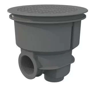 AstralPool Norm main drain for concrete pool, flat grating, Light grey