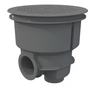 AstralPool Norm main drain for concrete pool, flat grating, Light grey