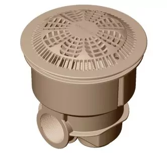 AstralPool Norm main drain for concrete pool, antivortex grating, Beige