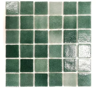 AstralPool glass mosaic for swimming pool, 5 x 5, Niebla Green Caribbean