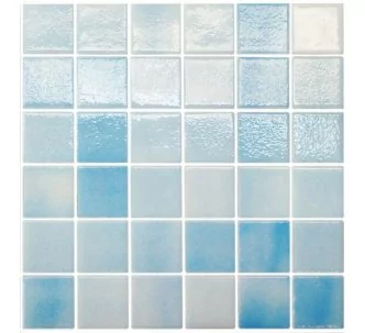 AstralPool glass mosaic for swimming pool, 5 x 5, Niebla Blue Swimming Pool