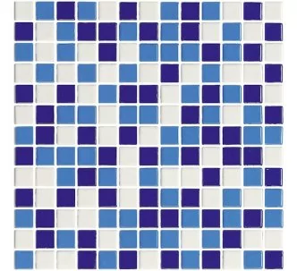 AstralPool blue mix finish pool mosaic, 25 x 25 mm, Seawater
