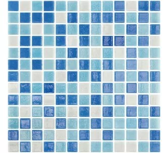 AstralPool blue mix finish pool mosaic, 25 x 25 mm, Ibiza