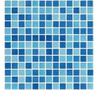 AstralPool blue mix finish pool mosaic, 25 x 25 mm, Caribbean