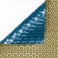 AstralPool 500 micron GeoBubble dark blue/gold pool solar cover, freeform, no border Photo №1