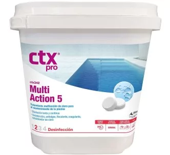 CTX 342 Long lasting chlorine with multiaction 5 tablets for swimming pool, 25 kg