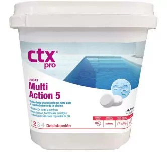 CTX 393 Long lasting chlorine with multiaction 5 tablets for swimming pool, 1 kg
