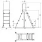 AstralPool stainless steel safety ladder for 1.35 m above-ground pool, 3 steps, AISI-304L Photo №2