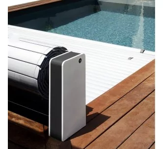 AstralPool Sveltea above ground automatic swimming pool covers, white and grey antracita, 5.03 x 10 m