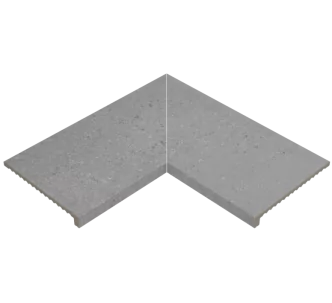 Rosa Gres Iconic Grey E62 edge corner compact porcelain stoneware tile for pool, 62,6 x 62,6 x 3,8 cm, anti-slip