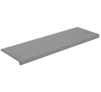 Rosa Gres Iconic Grey L98 porcelain stoneware edge for swimming pool, 97,8 x 31,7 cm, anti-slip