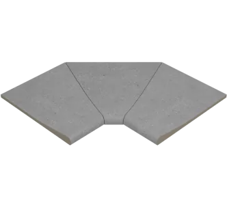 Rosa Gres Iconic Grey S13 porcelain stoneware edge for swimming pool,  46 x 46 x 2.6 cm, anti-slip
