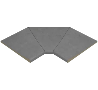 Rosa Gres Iconic Dark S13 porcelain stoneware edge for swimming pool,  46 x 46 x 2.6 cm, anti-slip