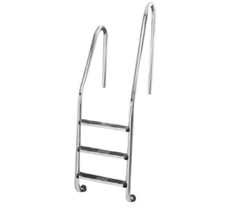 AtecPool stainless-steel asymmetrical ladder for inground pools, 5 steps, AISI-316