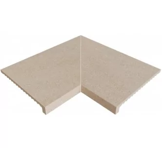 Rosa Gres Serena Ocra E62 edge corner compact porcelain stoneware tile for pool, 62,6 x 62,6 x 3,8 cm, anti-slip