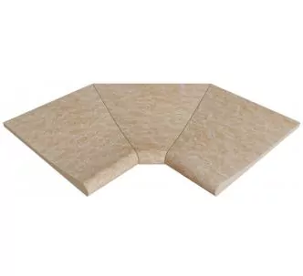 Rosa Gres Serena Ocra S13 porcelain stoneware edge for swimming pool,  46 x 46 x 2.6 cm, anti-slip