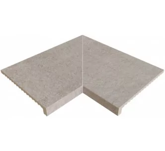 Rosa Gres Serena Griggio E62 edge corner compact porcelain stoneware tile for pool, 62,6 x 62,6 x 3,8 cm, anti-slip