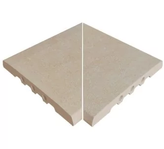 Rosa Gres Mistery Sand 245 EF porcelain stoneware corners for swimming pool, 26,6 x 26,6 x 2.2 cm, anti-slip