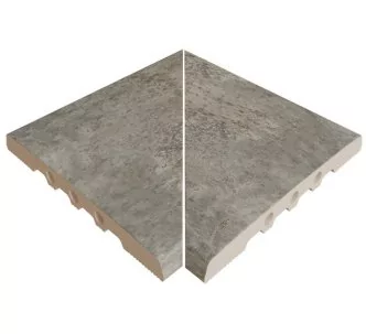 Rosa Gres Pietro Grey 245 EF porcelain stoneware corners for swimming pool, 26,6 x 26,6 x 2.2 cm, anti-slip
