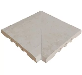 Rosa Gres Pietro White 245 EF porcelain stoneware corners for swimming pool, 26,6 x 26,6 x 2.2 cm, anti-slip