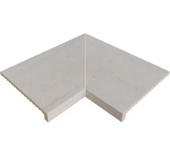 Rosa Gres Serena Bianco E62 edge corner compact porcelain stoneware tile for pool, 62,6 x 62,6 x 3,8 cm, anti-slip