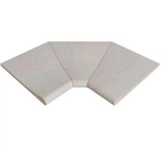 Rosa Gres Serena Bianco S13 porcelain stoneware edge for swimming pool,  46 x 46 x 2.6 cm, anti-slip