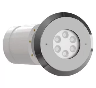 Teclumen Perla power lamp 3000K 120° with stainless steel flange and diffuser for pool, warm white