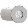 Teclumen Mini Perla power lamp 120° with stainless-steel flange and diffuser for pool, 316L, blue