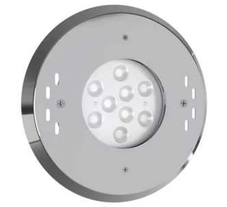 Teclumen STW power DMX lamp with stainless-steel flange, diffuser and cable for pool, 316L, RGBW