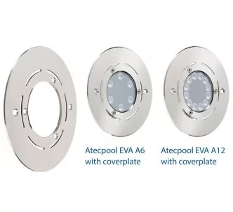 Atecpool Eva A stainless steel cover plate for A6 & A12 LED, 194 mm