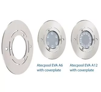 Atecpool Eva A stainless steel cover plate for A6 & A12 LED, 194 mm