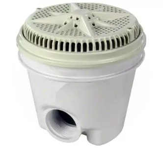 Pentair 8” Starguard maindrain with 2” side ports, ring and cover, ABS, White