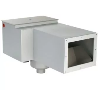 Behncke straight surface skimmer type B 400 with brush flange for swimming pool, 10-15 m3/h, AISI 316