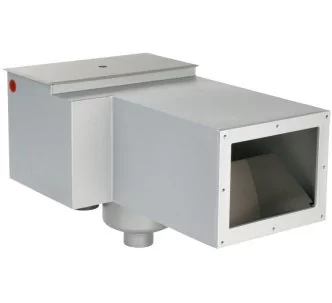 Behncke straight surface skimmer type B 400 with brush flange for swimming pool, 10-15 m3/h, AISI 316
