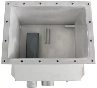 Behncke surface skimmer type B 300 with brush flange for swimming pool, 12-20 m3/h, AISI 316