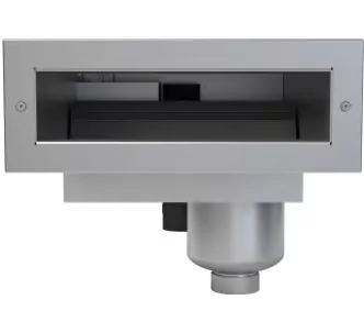 Behncke Slim surface skimmer type B 400 with brush flange for swimming pool, 6-10 m3/h, AISI 316
