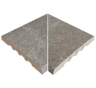 Rosa Gres Serena Nero 245 EF porcelain stoneware corners for swimming pool, 26,6 x 26,6 x 2.2 cm, anti-slip