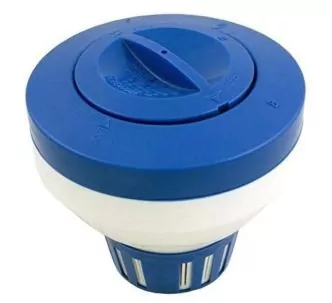 Pentair blue and white floating chemical dispenser for swimming pool