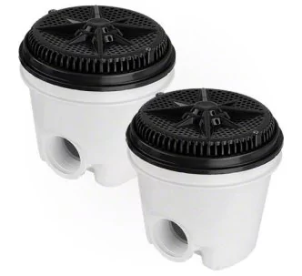 Pentair 8” Starguard maindrain with 2” side ports, ring and cover, ABS, Black