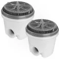 Pentair 8” Starguard maindrain with 2” side ports, ring and cover, ABS, Dark gray